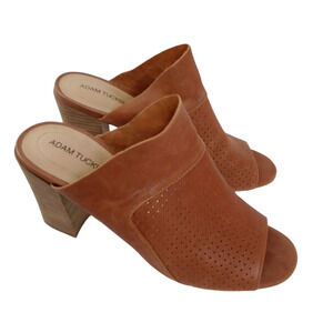 Adam Tucker Tan Slip On Mule Shoes Heels Size 7.5M